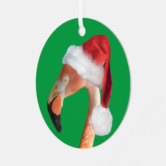 Kerstfeest Flamingo Ornament (Voorkant links)