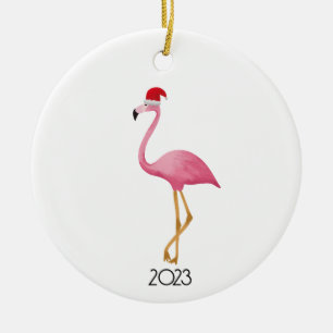 Kerstfeest Flamingo Ornament