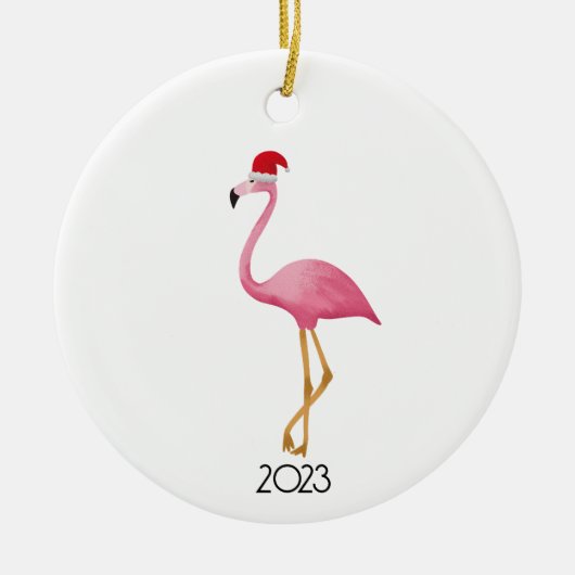 Kerstfeest Flamingo Ornament (Voorkant)