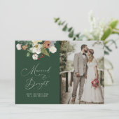 kerstfeest floral newlyweds bruiloft aankondiging (Staand voorkant)