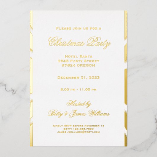 kerstfeest folie uitnodiging (Voorkant)