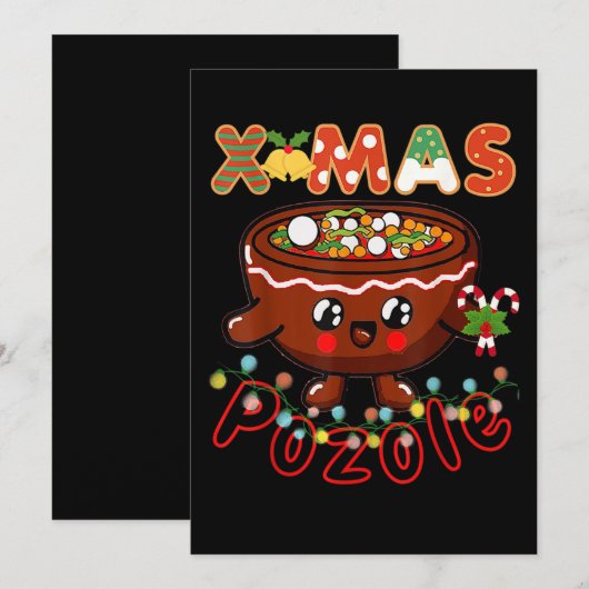 Kerstfeest Foodie Cute Pozole Bowl Ugly Pajama Save The Date (Voorkant / Achterkant)