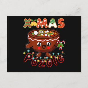 Kerstfeest Foodie Cute Pozole Bowl Ugly Pajama Uitnodiging Briefkaart