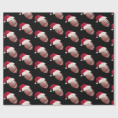Kerstfeest Football Funny Santa Holiday Cadeaupapier (Vlak)