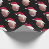 Kerstfeest Football Funny Santa Holiday Cadeaupapier (Hoek)