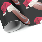 Kerstfeest Football Funny Santa Holiday Cadeaupapier (Rol Hoek)