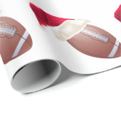 Kerstfeest Football Funny Santa Holiday Cadeaupapier (Rol Hoek)