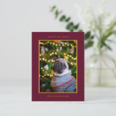 KERSTFEEST FOTO | Gouden Poinsettia's Feestdagenkaart (Staand voorkant)