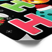 Kerstfeest Fun Ho Ho Bowling Pajama Santa Lover Poster (Hoek)