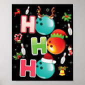 Kerstfeest Fun Ho Ho Bowling Pajama Santa Lover Poster (Voorkant)