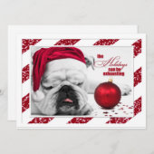Kerstfeest Funny Bulldog Santa Kaart (Voorkant / Achterkant)