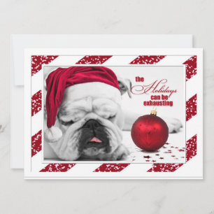 Kerstfeest Funny Bulldog Santa Kaart