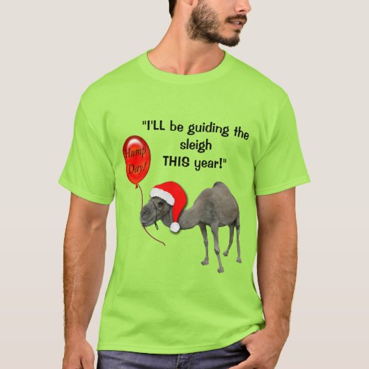 Kerstfeest Funny Camel Santa Hump Day Tshirt (Voorkant)
