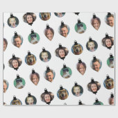 Kerstfeest Funny Familie Foto: witte versieringen Cadeaupapier (Vlak)