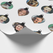 Kerstfeest Funny Familie Foto: witte versieringen Cadeaupapier (Hoek)