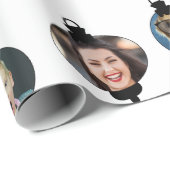 Kerstfeest Funny Familie Foto: witte versieringen Cadeaupapier (Rol Hoek)