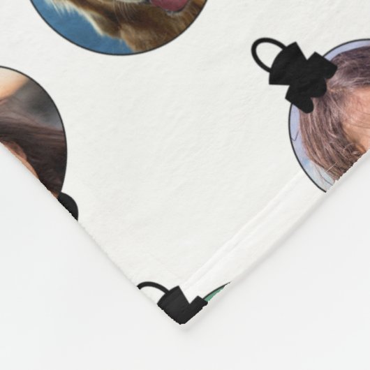 Kerstfeest Funny Familie Foto: witte versieringen Fleece Deken (Hoek)