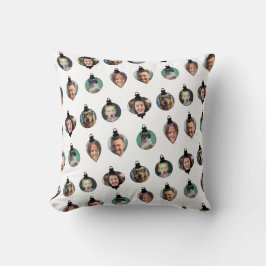 Kerstfeest Funny Familie Foto: witte versieringen Kussen