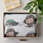 Kerstfeest Funny Familie Foto: witte versieringen Tissuepapier (Geschenk)