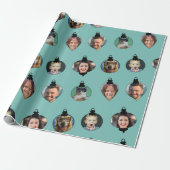Kerstfeest Funny Family Foto: Ornaments Cadeaupapier (Uitgerold)
