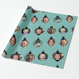Kerstfeest Funny Family Foto: Ornaments Cadeaupapier