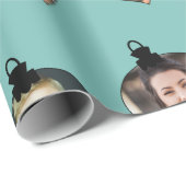 Kerstfeest Funny Family Foto: Ornaments Cadeaupapier (Rol Hoek)