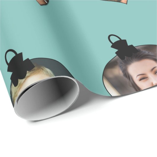 Kerstfeest Funny Family Foto: Ornaments Cadeaupapier (Rol Hoek)