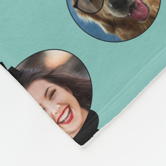 Kerstfeest Funny Family Foto: Ornaments Fleece Deken (Hoek)