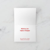 Kerstfeest Funny Flamingos aan het zuidpoolstrand Feestdagen Kaart (Binnen)