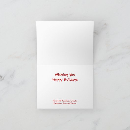 Kerstfeest Funny Flamingos aan het zuidpoolstrand Feestdagen Kaart (Binnen)