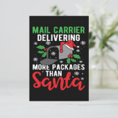 Kerstfeest Funny Holiday Mailman Postman Gezegde Bedankkaart (Staand voorkant)
