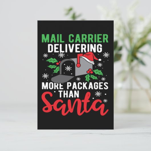 Kerstfeest Funny Holiday Mailman Postman Gezegde Bedankkaart (Staand voorkant)
