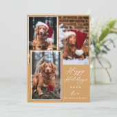 Kerstfeest Funny Pet Prettige feestdagen 3 Feestdagenkaart (Staand voorkant)