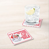 kerstfeest Funny Santa Claus Drink Humor Kartonnen Onderzetters (Insitu)