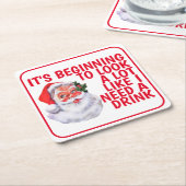 kerstfeest Funny Santa Claus Drink Humor Kartonnen Onderzetters (Schuin)