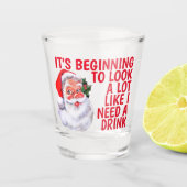 kerstfeest | Funny Santa Claus Drink Humor Shot Glas (Voorkant)