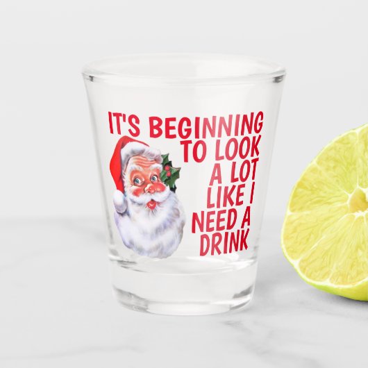 kerstfeest | Funny Santa Claus Drink Humor Shot Glas (Voorkant)