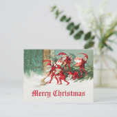 kerstfeest Funny Santa Elves Briefkaart (Staand voorkant)