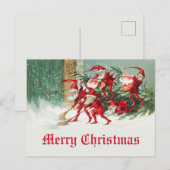 kerstfeest Funny Santa Elves Briefkaart (Voorkant / Achterkant)