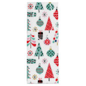 Kerstfeest gastvrouw cadeau. Vakantieboompatroon Wijn Cadeautas (Achterkant)