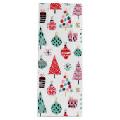 Kerstfeest gastvrouw cadeau. Vakantieboompatroon Wijn Cadeautas (Voorkant)