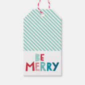 KERSTFEEST GEEF plezier vrolijk kleurrijk kersttyp Cadeaulabel (Voorkant)