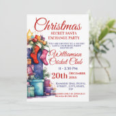 Kerstfeest Geheim Santa Exchange Party Kaart (Staand voorkant)