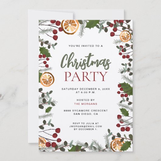 Kerstfeest gehost door You Rustic Foliage Kaart (Voorkant)