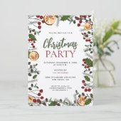 Kerstfeest gehost door You Rustic Foliage Kaart (Staand voorkant)