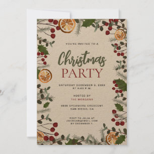 Kerstfeest gehost door You Rustic Foliage Kaart