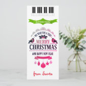 Kerstfeest Gelukkig Nieuwjaar Carol Kaart (Staand voorkant)