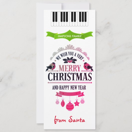 Kerstfeest Gelukkig Nieuwjaar Carol Kaart (Voorkant)