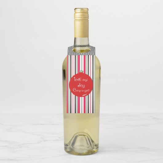 Kerstfeest Geschenkfeest met 'Love & Joy Come To Y Flessenhanger (Op fles)