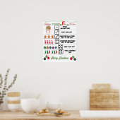 Kerstfeest Gift Exchange Dice Game Poster (Keuken)